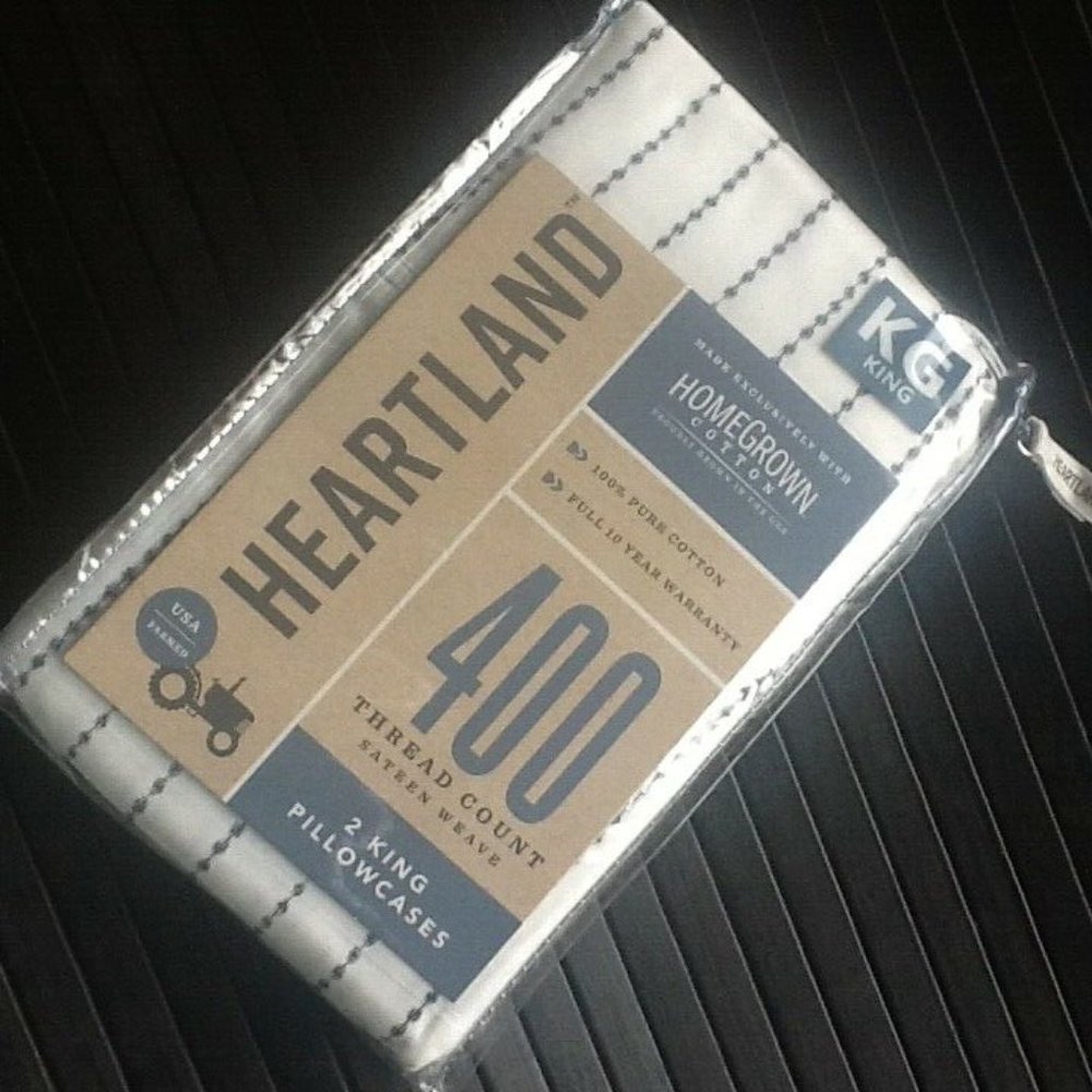 new IKAT NAVY BLUE STRIPE Heartland 400 TC 100% Cotton Sateen KING Pillowcases - Picture 6 of 9